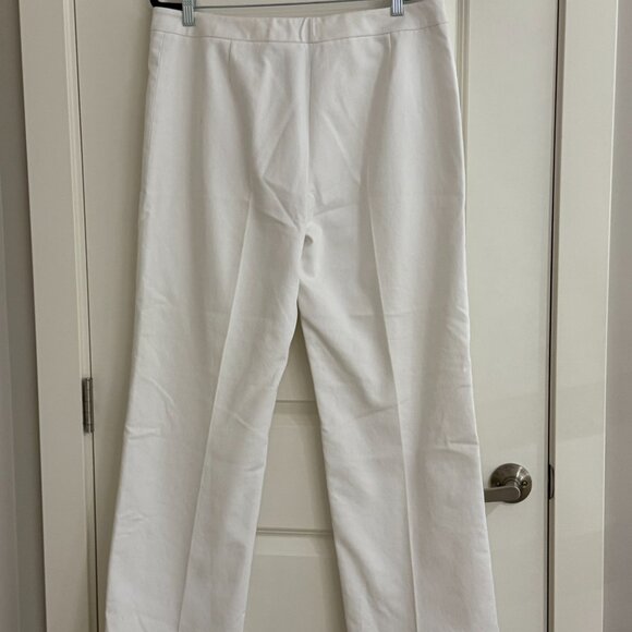 Kasper Flat Front Lined Trousers Pants White Size 14 - Picture 5 of 9